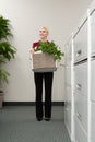 Woman moving office