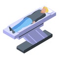 Woman at mri bed icon, isometric style Royalty Free Stock Photo