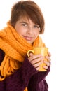 Young woman drinking hot chocolate Royalty Free Stock Photo