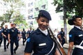 Woman municipal guard participating in the independence parade of Brazil