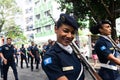 Woman municipal guard participating in the independence parade of Brazil