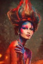 Woman muse with creative body art Royalty Free Stock Photo