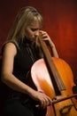 Woman musician with cello