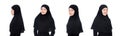 The woman with muslim burqa on white Royalty Free Stock Photo