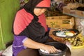 Woman Muslim at the market, village Toyopakeh, Nusa Penida June 21. 2015 Indonesia