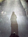 A woman muslim& x27;s shadow at night Royalty Free Stock Photo