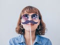 Woman with mustache