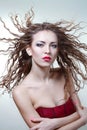 Woman with natural curly hair Royalty Free Stock Photo