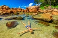 Woman at natural pool Royalty Free Stock Photo