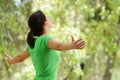 Woman in nature, green and vegetation