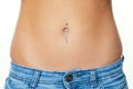 Woman with navel piercing Royalty Free Stock Photo