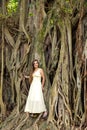 Woman near a tree Royalty Free Stock Photo