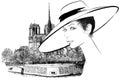 Woman nearby Notre Dame in Paris Royalty Free Stock Photo