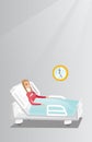 Woman with a neck injury vector illustration. Royalty Free Stock Photo