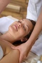 Woman neck massage at luxury spa Royalty Free Stock Photo