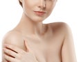 Woman neck shoulder lips nose chin cheeks Royalty Free Stock Photo