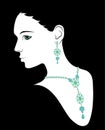 Woman in necklace and earrings Royalty Free Stock Photo