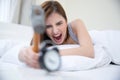 Woman not wanting to get up Royalty Free Stock Photo