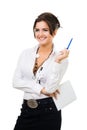Woman with notepad and pen Royalty Free Stock Photo