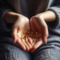 Woman with Nutritional Supplements Royalty Free Stock Photo