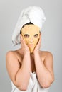 Woman with nutritious mask