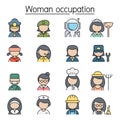 Woman Occupation, Profession, Career filled outline icon