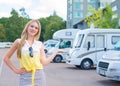 Woman offers campervans.