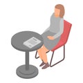 Woman office manager icon, isometric style Royalty Free Stock Photo