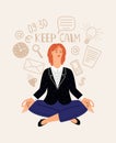 Woman office meditation