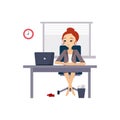 Woman at Office. Daily Routine Activities of Women Royalty Free Stock Photo