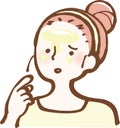 Woman with oily skin Illustration