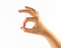 Woman ok. hand sign isolated