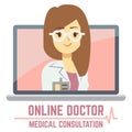 Woman online doctor consultation concept design