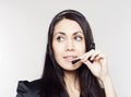 Woman operator with head-set Royalty Free Stock Photo