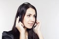 Woman operator with head-set Royalty Free Stock Photo