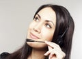 Woman operator with head-set Royalty Free Stock Photo