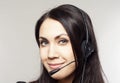 Woman operator with head-set Royalty Free Stock Photo