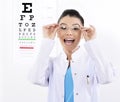 Woman Optician or optometrist Royalty Free Stock Photo