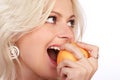 Woman and orange diet Royalty Free Stock Photo