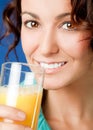 Woman orange juice Royalty Free Stock Photo