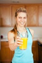 Woman orange juice Royalty Free Stock Photo