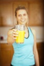 Woman orange juice Royalty Free Stock Photo