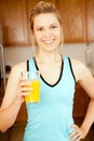 Woman orange juice Royalty Free Stock Photo