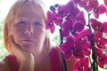 Woman with orchid Royalty Free Stock Photo