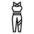 Woman outfit icon outline vector. Fashion gym