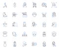 Woman line icons collection. Empowered, Beautiful, Confident, Intelligent, Compassionate, Resilient, Inspiring vector