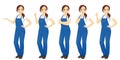 Woman in overalls set Royalty Free Stock Photo
