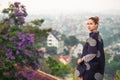 Woman overlooking the city view, Dalat, Vietnam