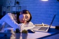 Woman overtime work Royalty Free Stock Photo