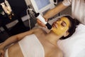 Woman during the oxygen mesotherapy procedure at the beauty salon